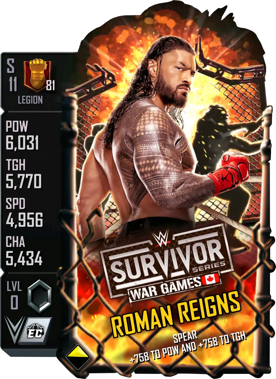 Legion, Roman Reigns, SE (Special Edition) PLE (Premium Live Event) card from WWE Supercard