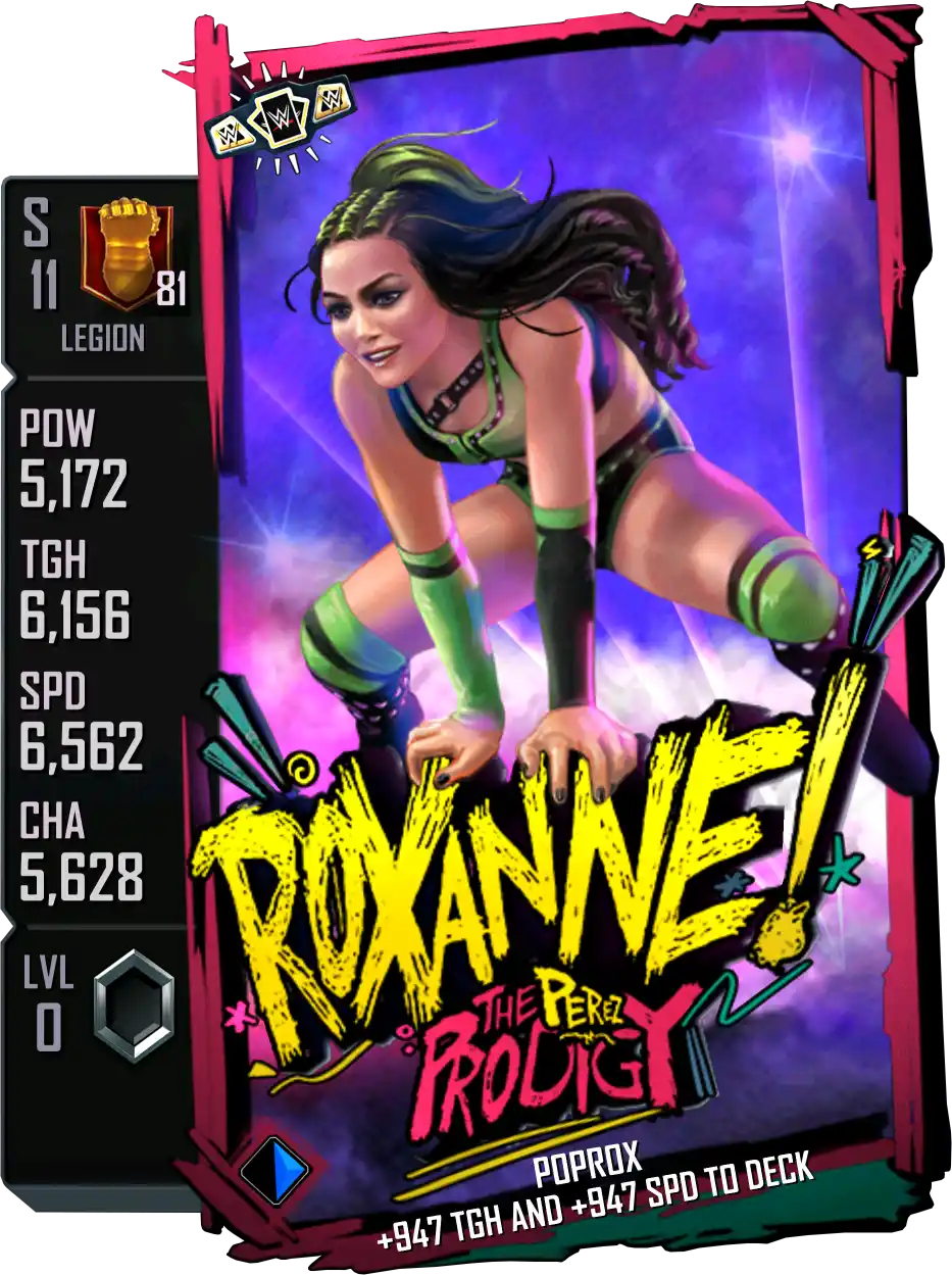 Legion, Roxanne Perez, Special Edition SE Battle Pass Card from WWE Supercard