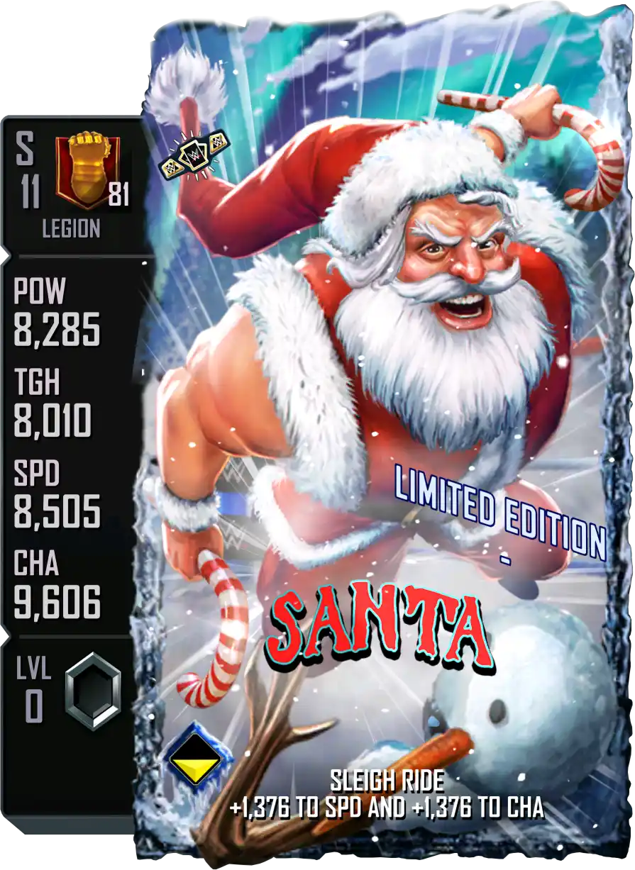 Legion, Santa, LE (Limited Edition) 2025 Winter Holidays card from WWE Supercard