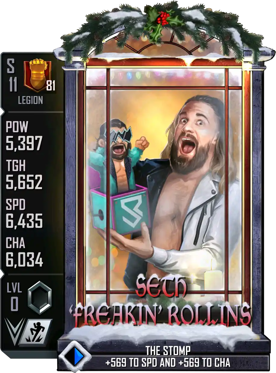 Legion, Seth Rollins, SE (Special Edition) 2025 Winter Holidays card from WWE Supercard