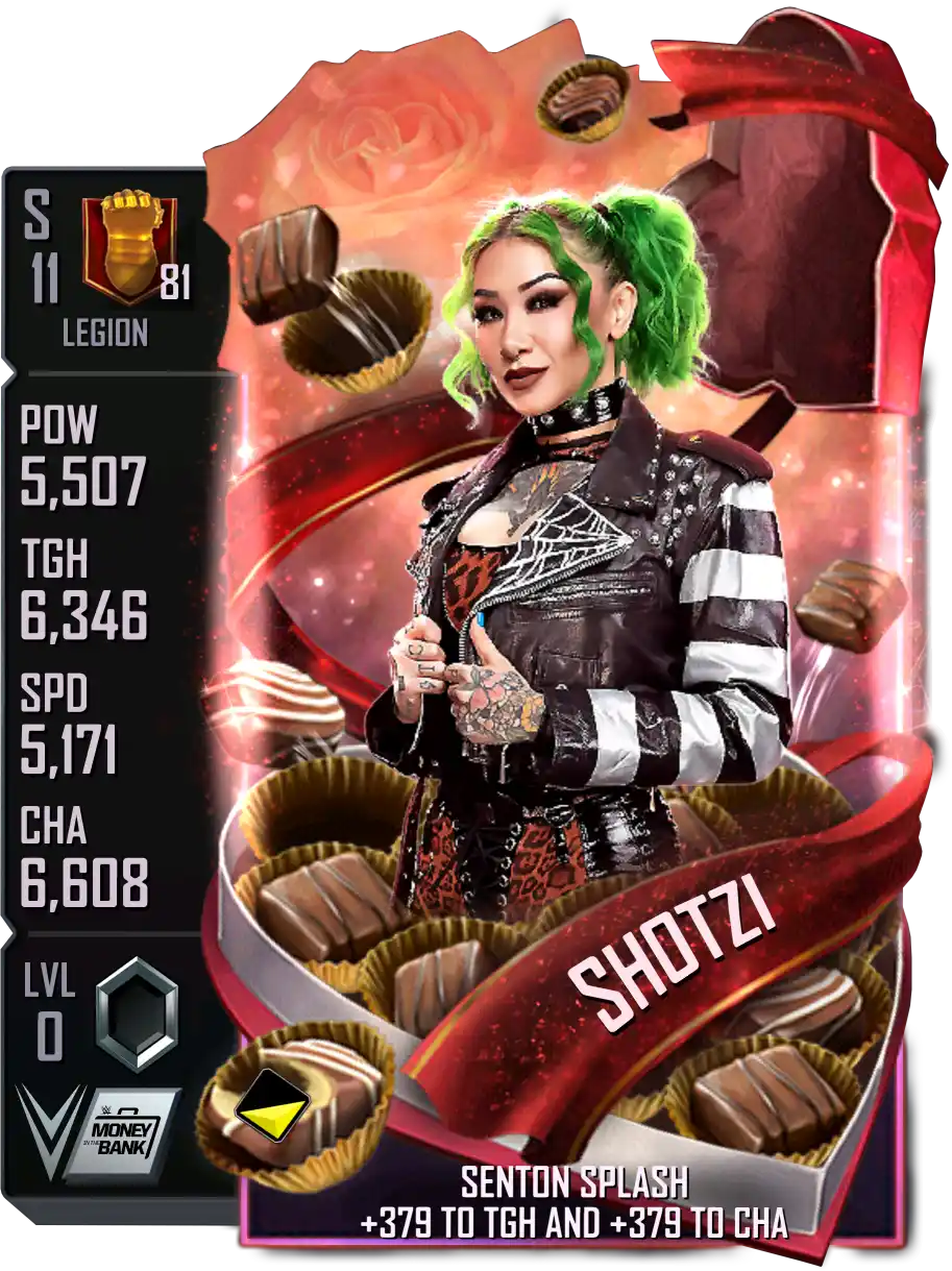 Legion, Shotzi, Valentine's Day SE (Special Edition) card from WWE Supercard