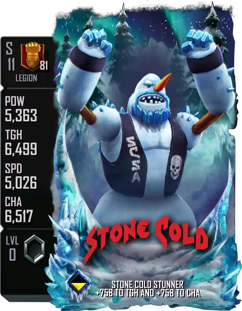 Legion, Stone Cold Steve Austin, SE (Special Edition) 2025 Winter Holidays Snowman card from WWE Supercard