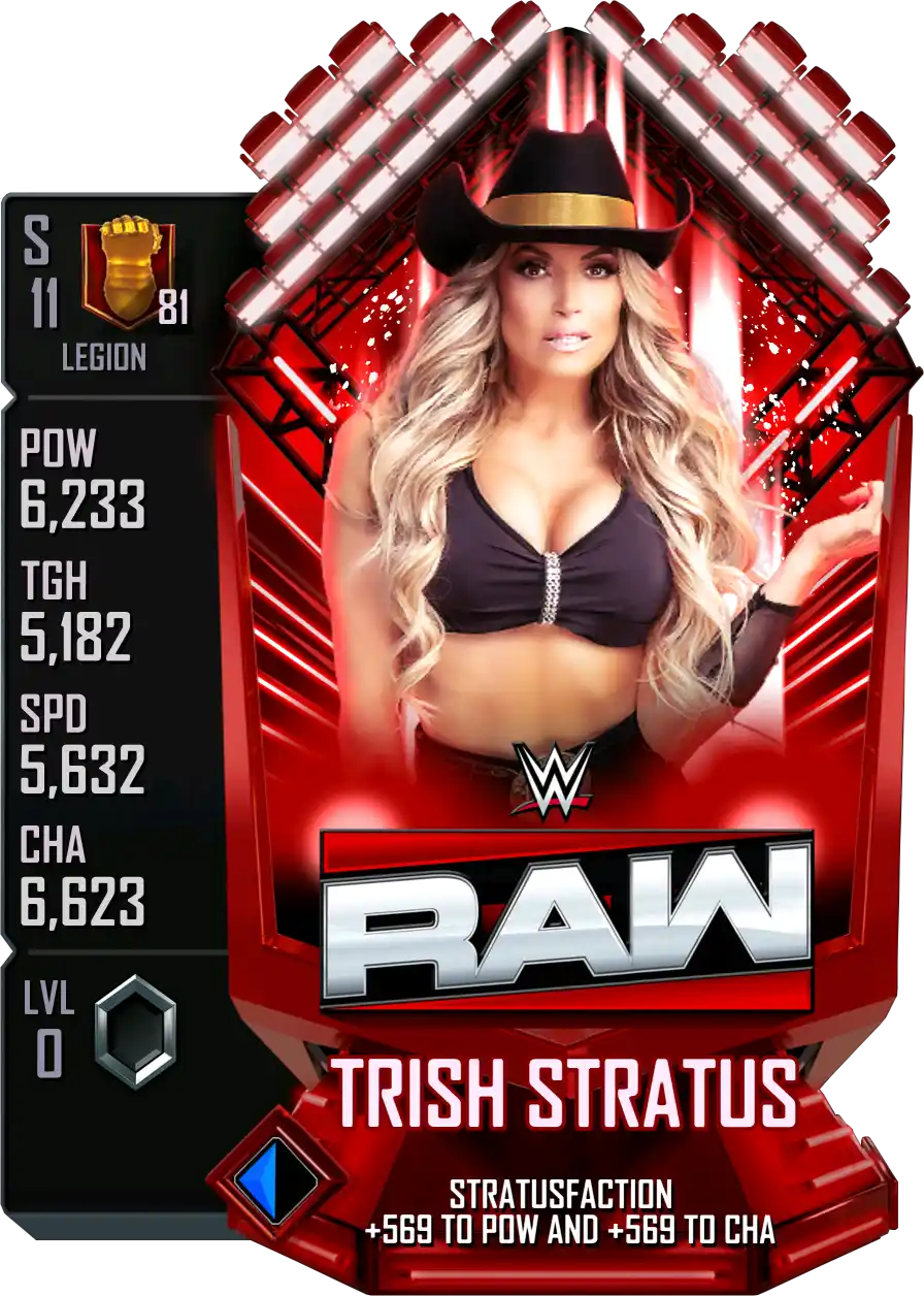 Legion, Trish Stratus, SE (Special Edition) RAW on Netflix card from WWE Supercard