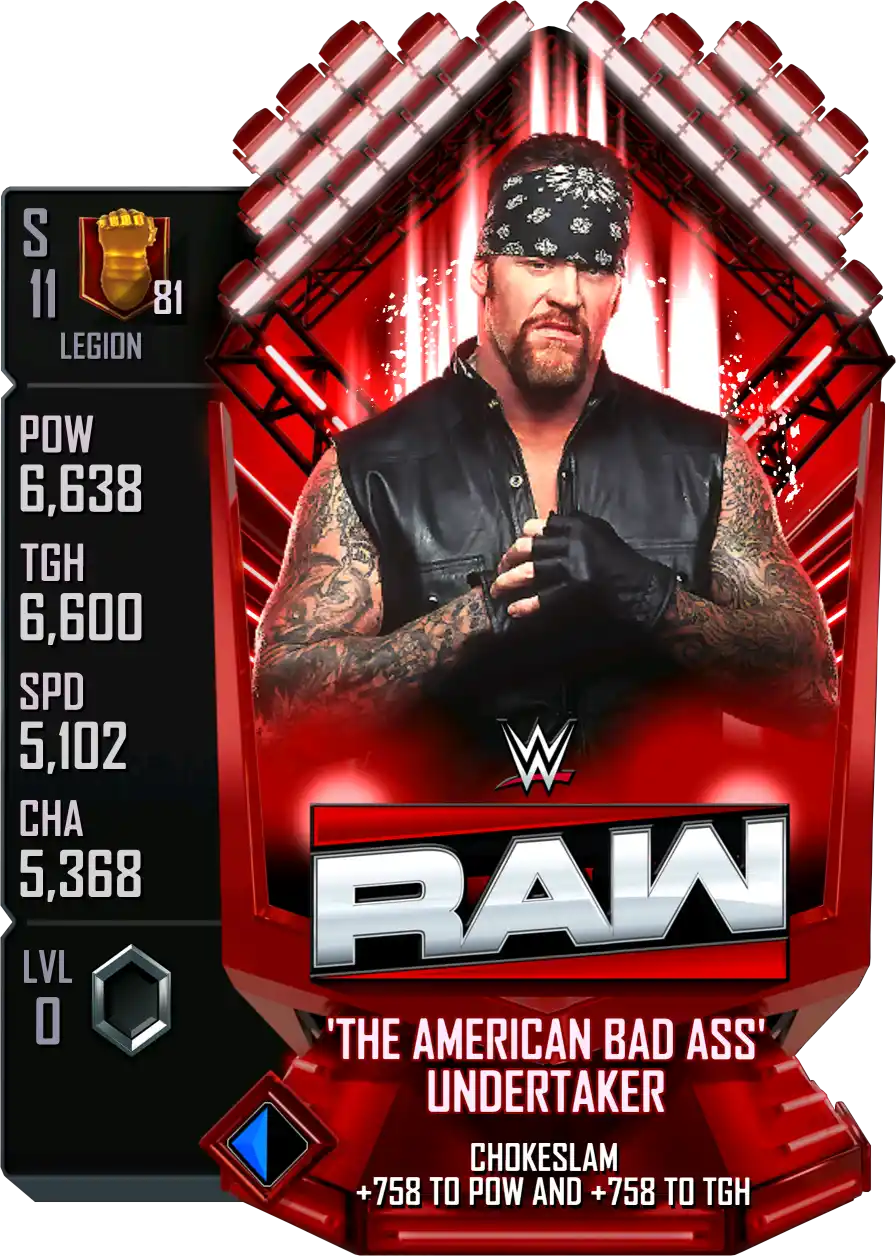 Legion, 'The American Bad Ass' Undertaker, SE (Special Edition) RAW on Netflix card from WWE Supercard