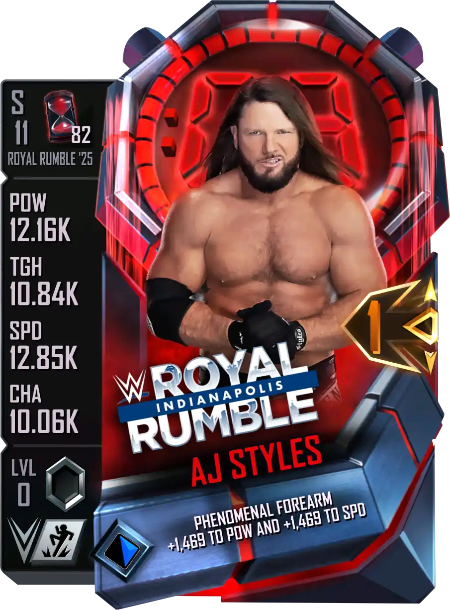 Royal Rumble '25, AJ Styles, Ranked event card from WWE Supercard