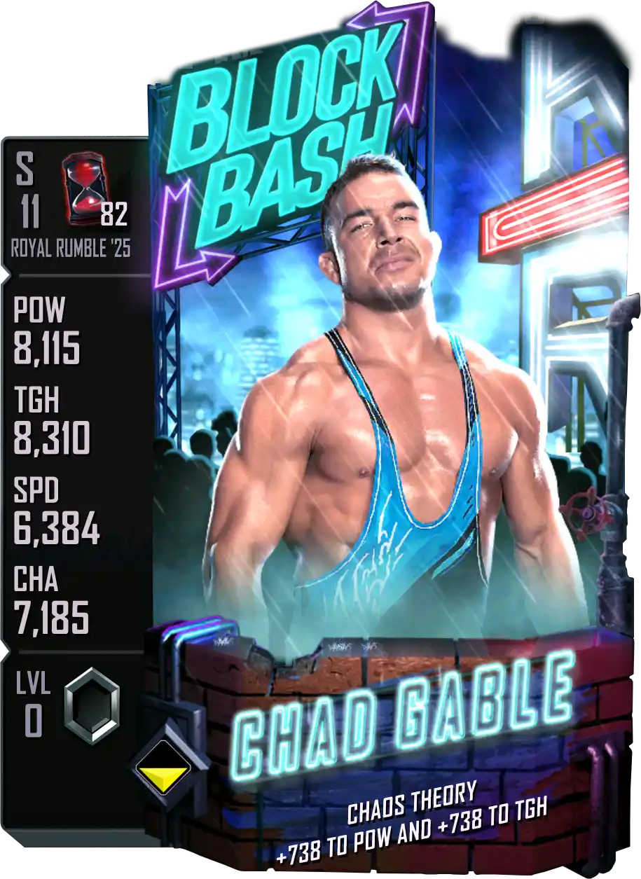 Royal Rumble '25, Chad Gable, Block Bash SE (Special Edition) card from WWE Supercard