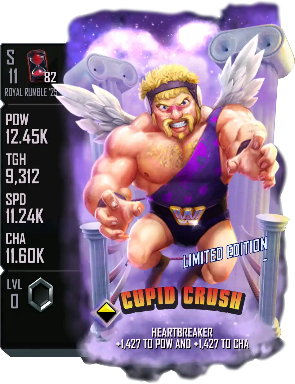 Royal Rumble '25, Cupid Crush, Valentine's Day LE (Limited Edition) card from WWE Supercard