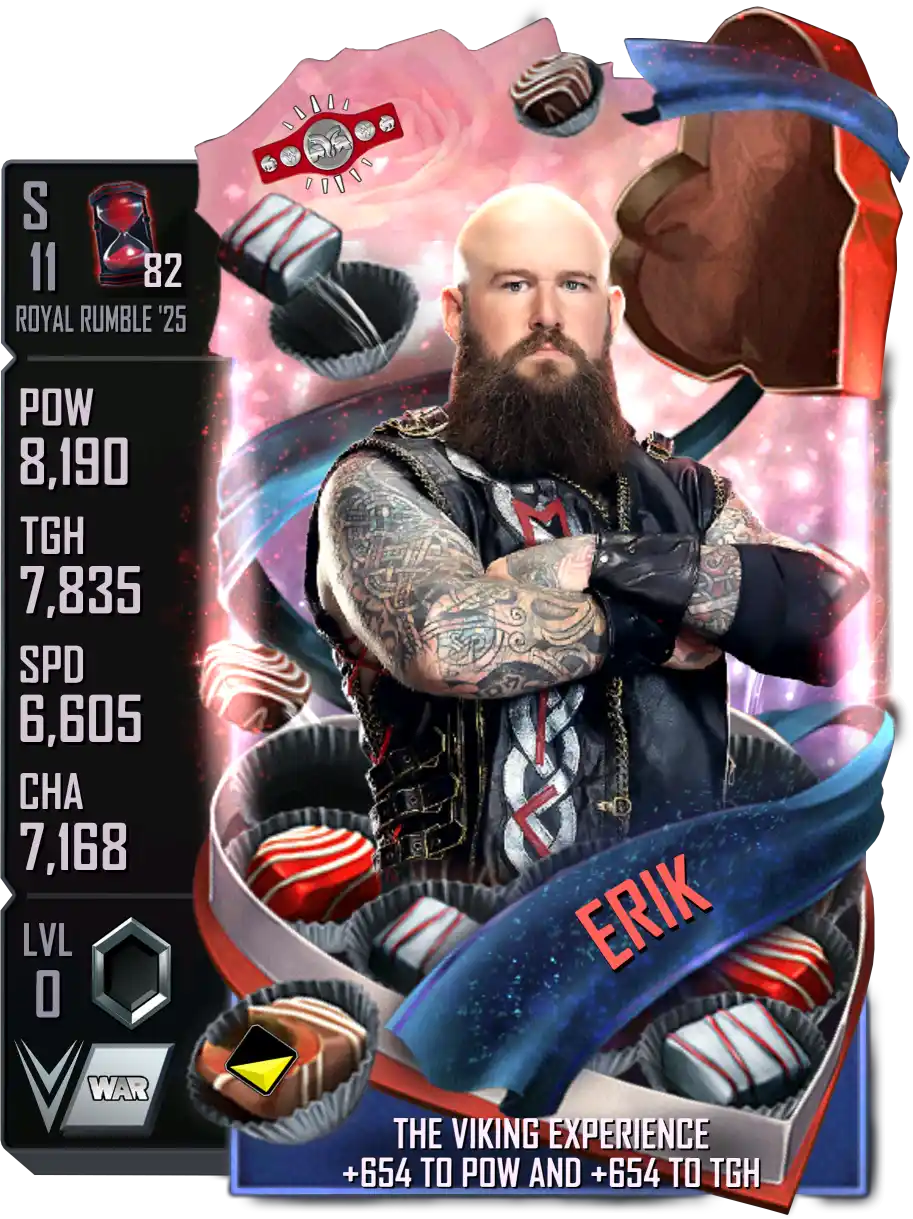 Royal Rumble '25, Erik, Valentine's Day SE (Special Edition) card from WWE Supercard