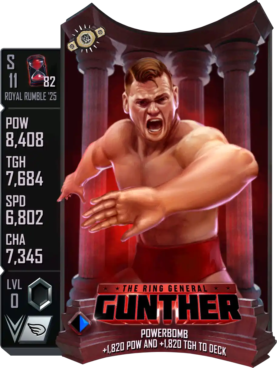 Royal Rumble '25, Gunther, Battle Pass SE (Special Edition) card from WWE Supercard