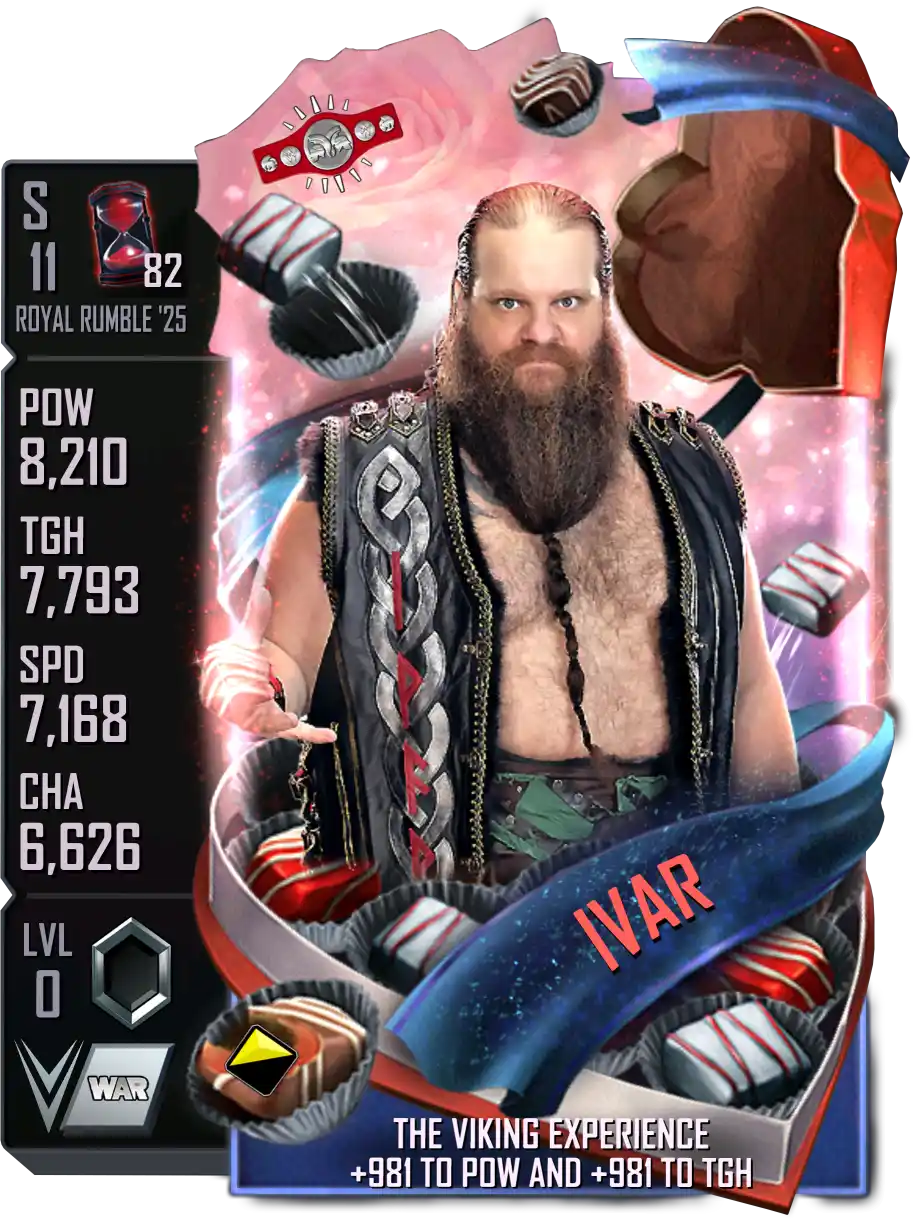 Royal Rumble '25, Ivar, Valentine's Day SE (Special Edition) card from WWE Supercard