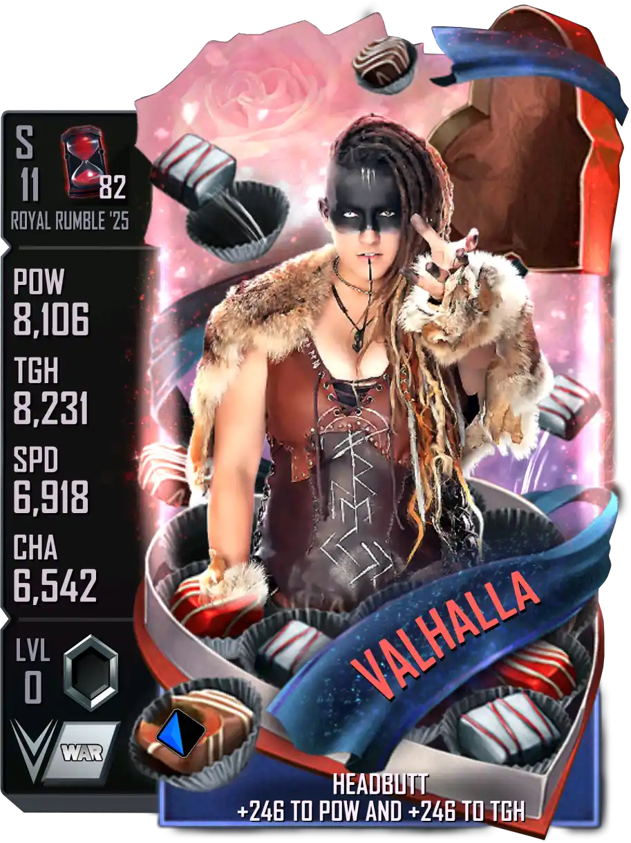Royal Rumble '25, Valhalla, Valentine's Day SE (Special Edition) card from WWE Supercard