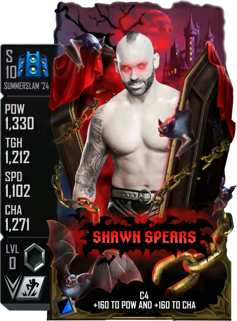 SummerSlam '24, Shawn Spears, Halloween Seasonal SE Special Edition Card from WWE Supercard