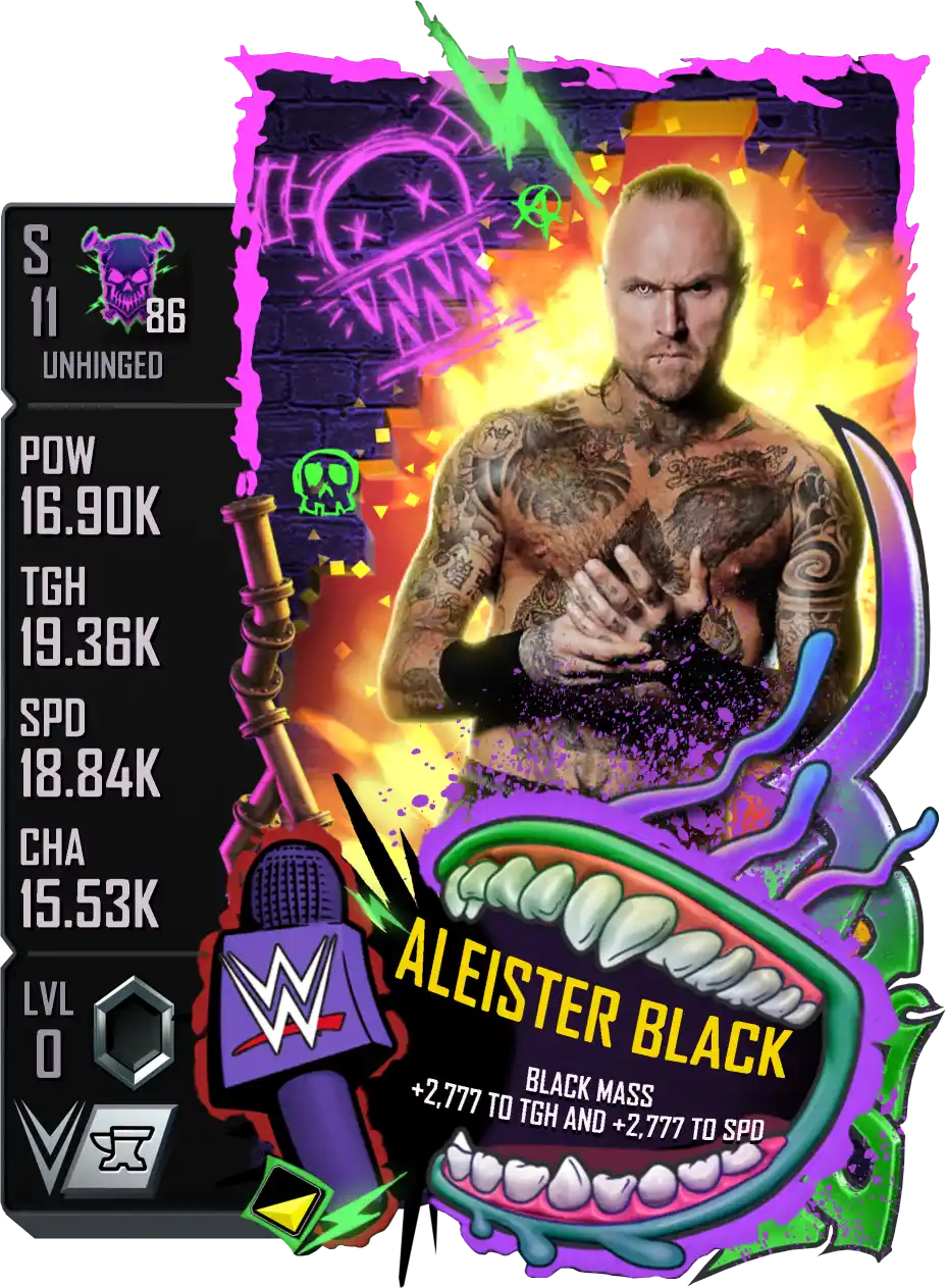 Unhinged, Aleister Black, Standard Card from WWE Supercard