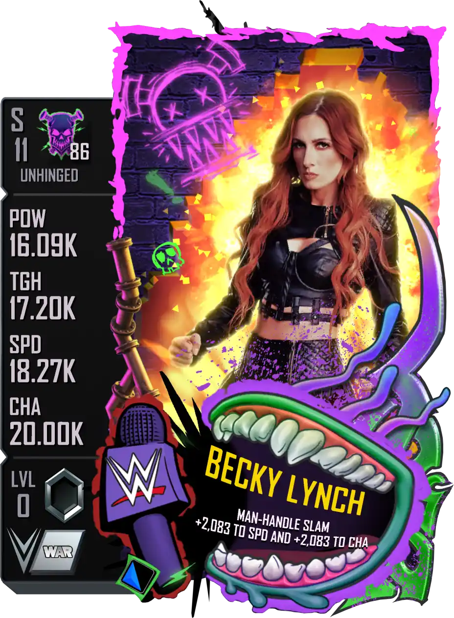 Unhinged, Becky Lynch, Standard Card from WWE Supercard