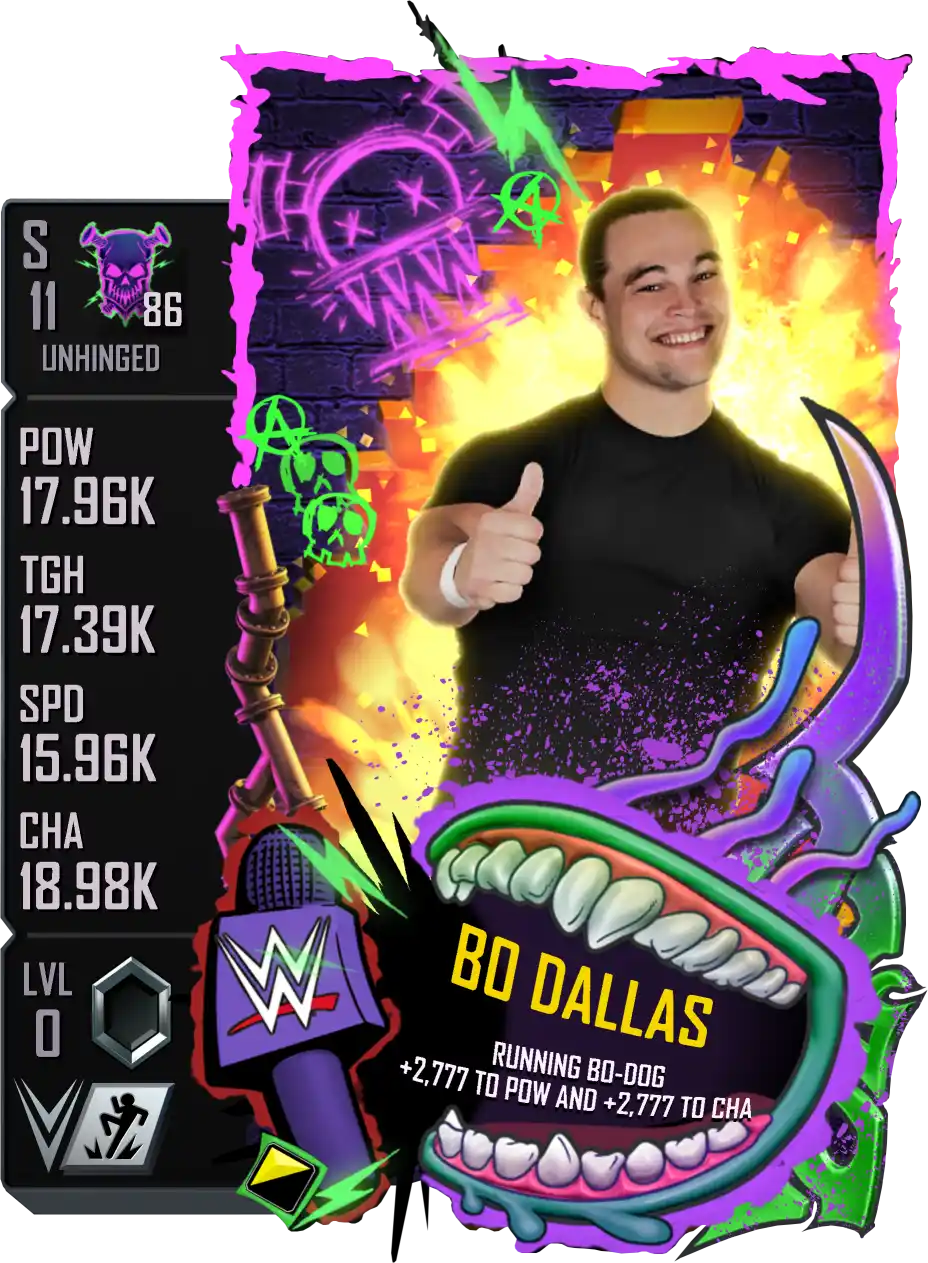 Unhinged, Bo Dallas, Standard Card from WWE Supercard
