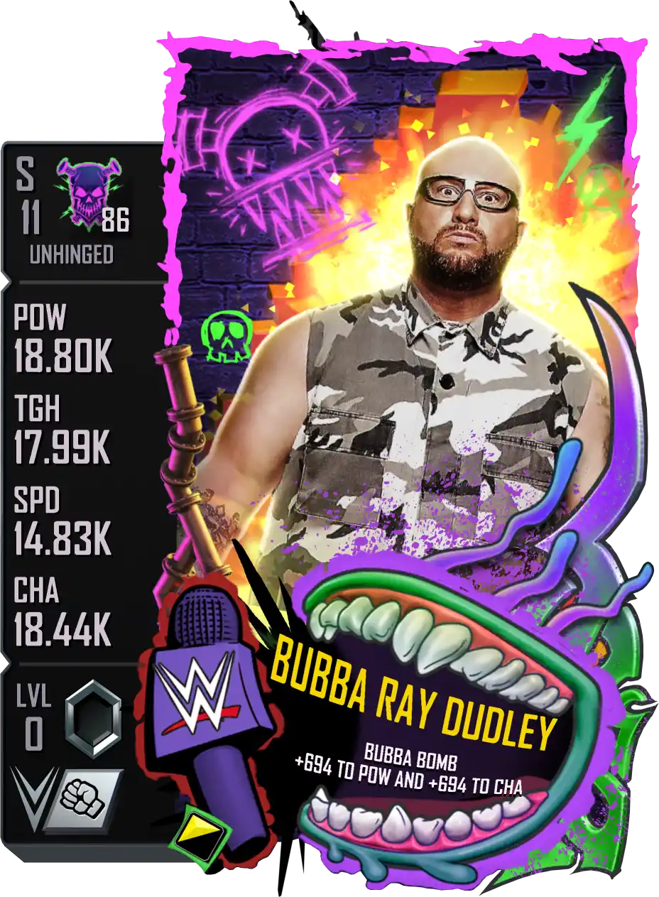 Unhinged, Bubba Ray Dudley, Standard Card from WWE Supercard