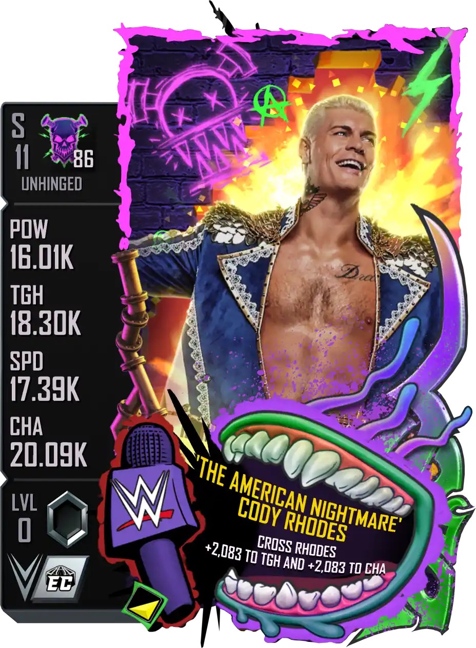 Unhinged, Cody Rhodes, Standard Card from WWE Supercard