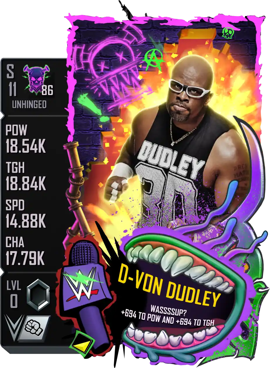 Unhinged, D-Von Dudley, Standard Card from WWE Supercard