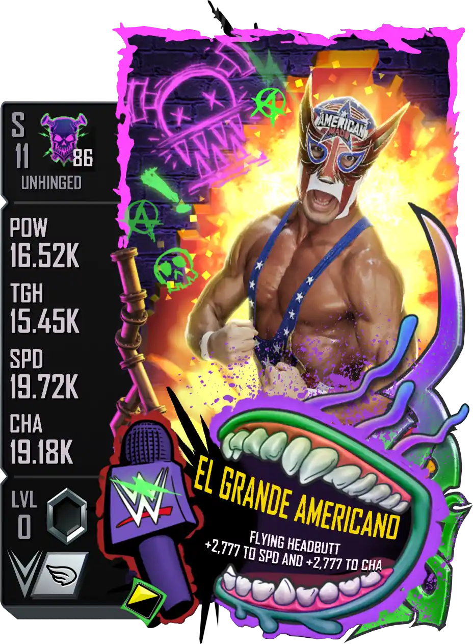 Unhinged, El Grande Americano, Standard Card from WWE Supercard