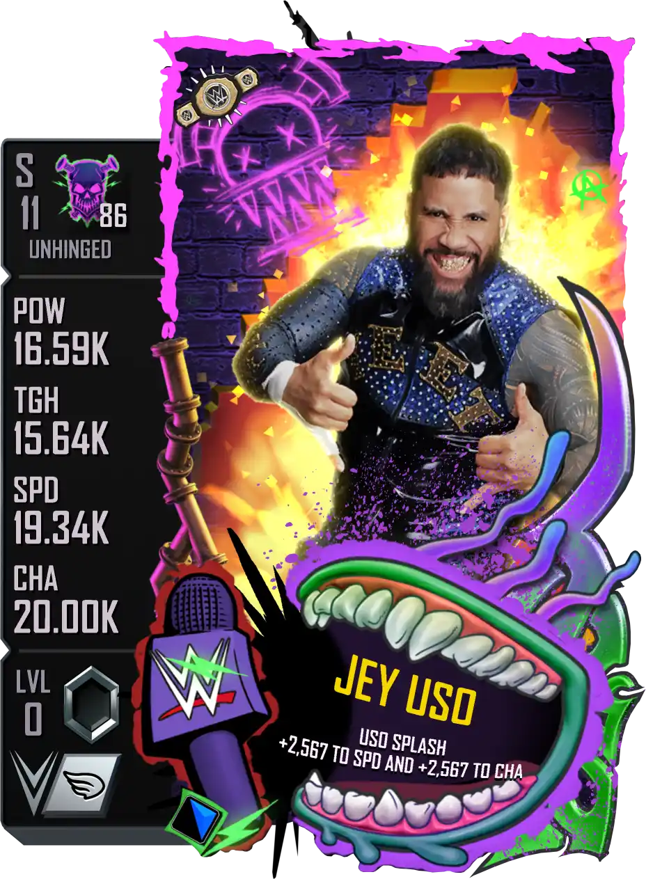 Unhinged, Jey Uso, Standard Card from WWE Supercard