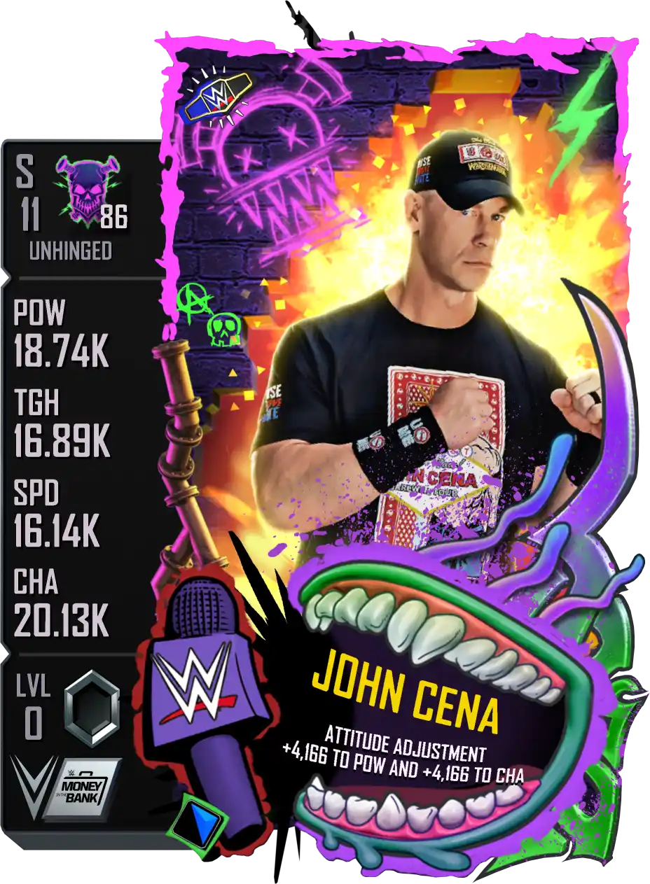 Unhinged, John Cena, Standard Card from WWE Supercard