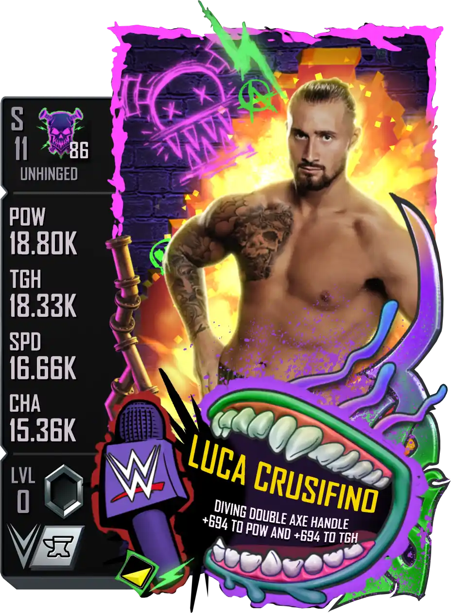 Unhinged, Luca Crusifino, Standard Card from WWE Supercard
