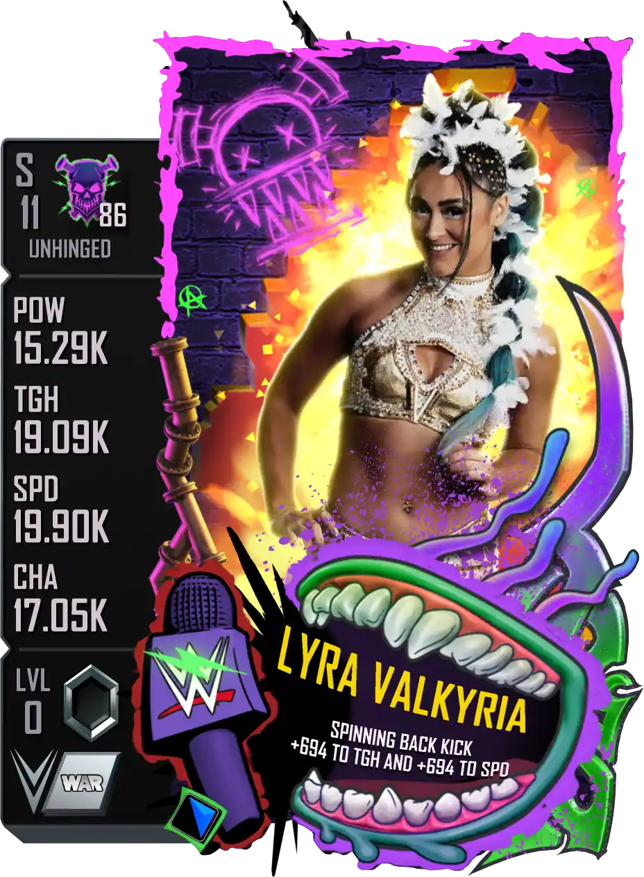 Unhinged, Lyra Valkyria, Standard Card from WWE Supercard