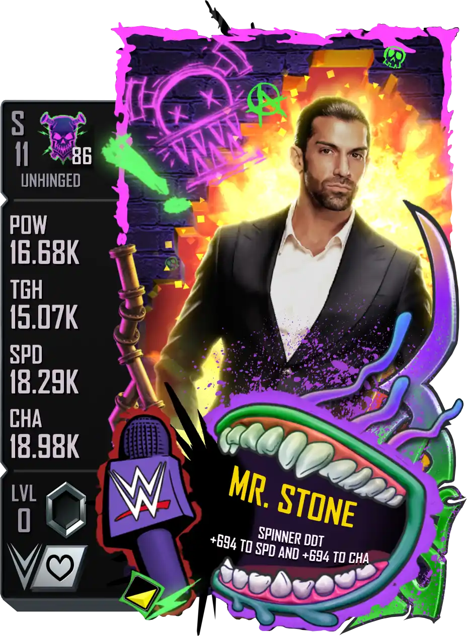 Unhinged, Mr Stone, Standard Card from WWE Supercard