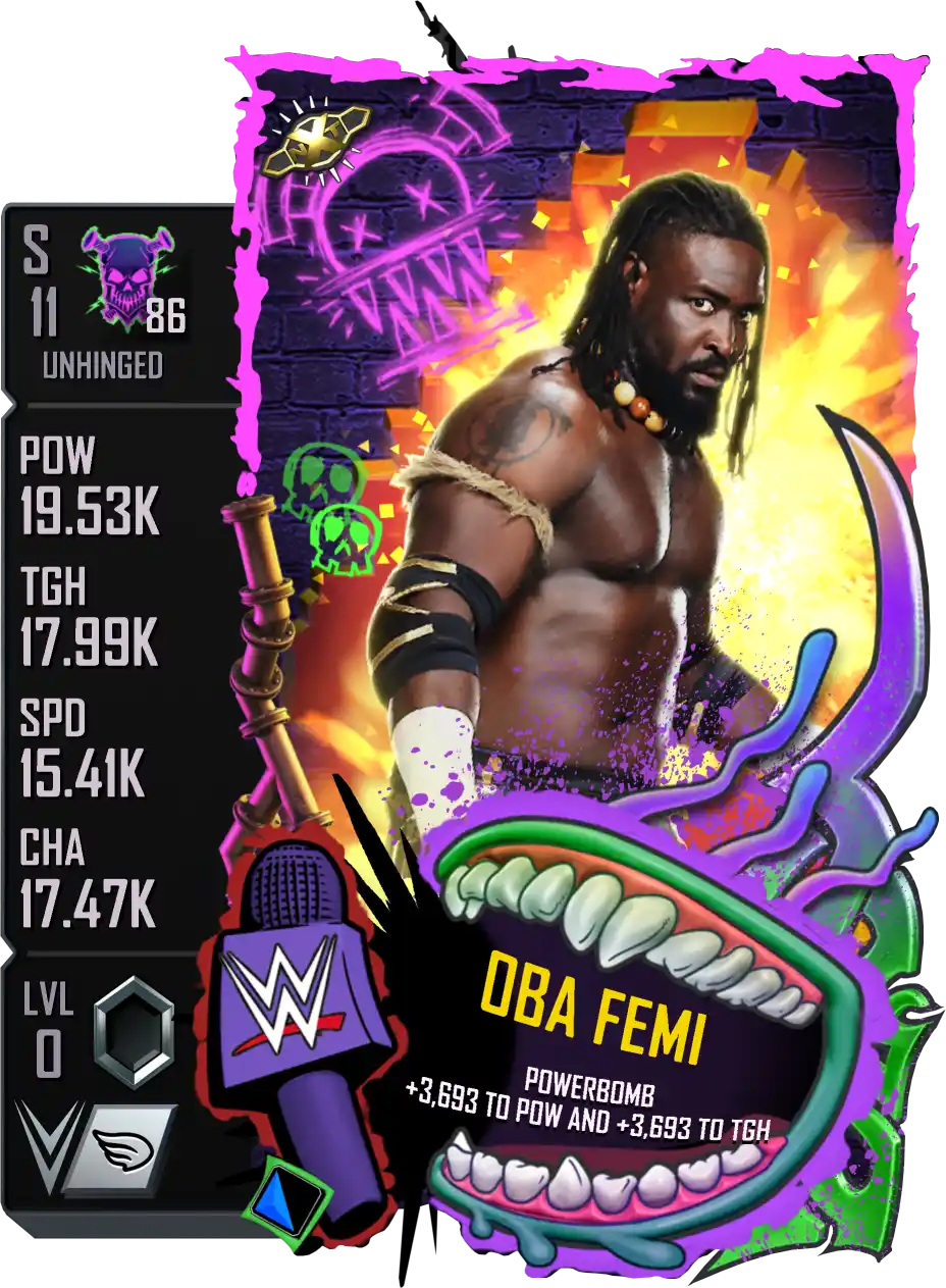 Unhinged, Oba Femi, Standard Card from WWE Supercard