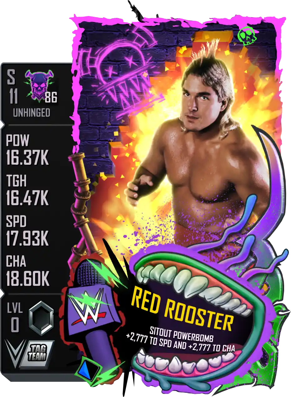 Unhinged, Red Rooster, Standard Card from WWE Supercard