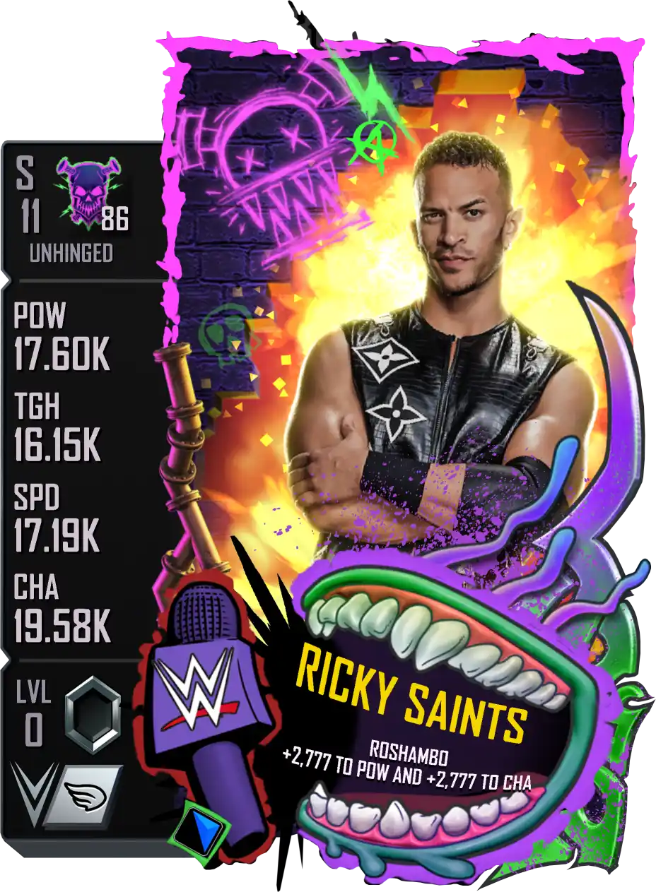 Unhinged, Ricky Saints, Standard Card from WWE Supercard