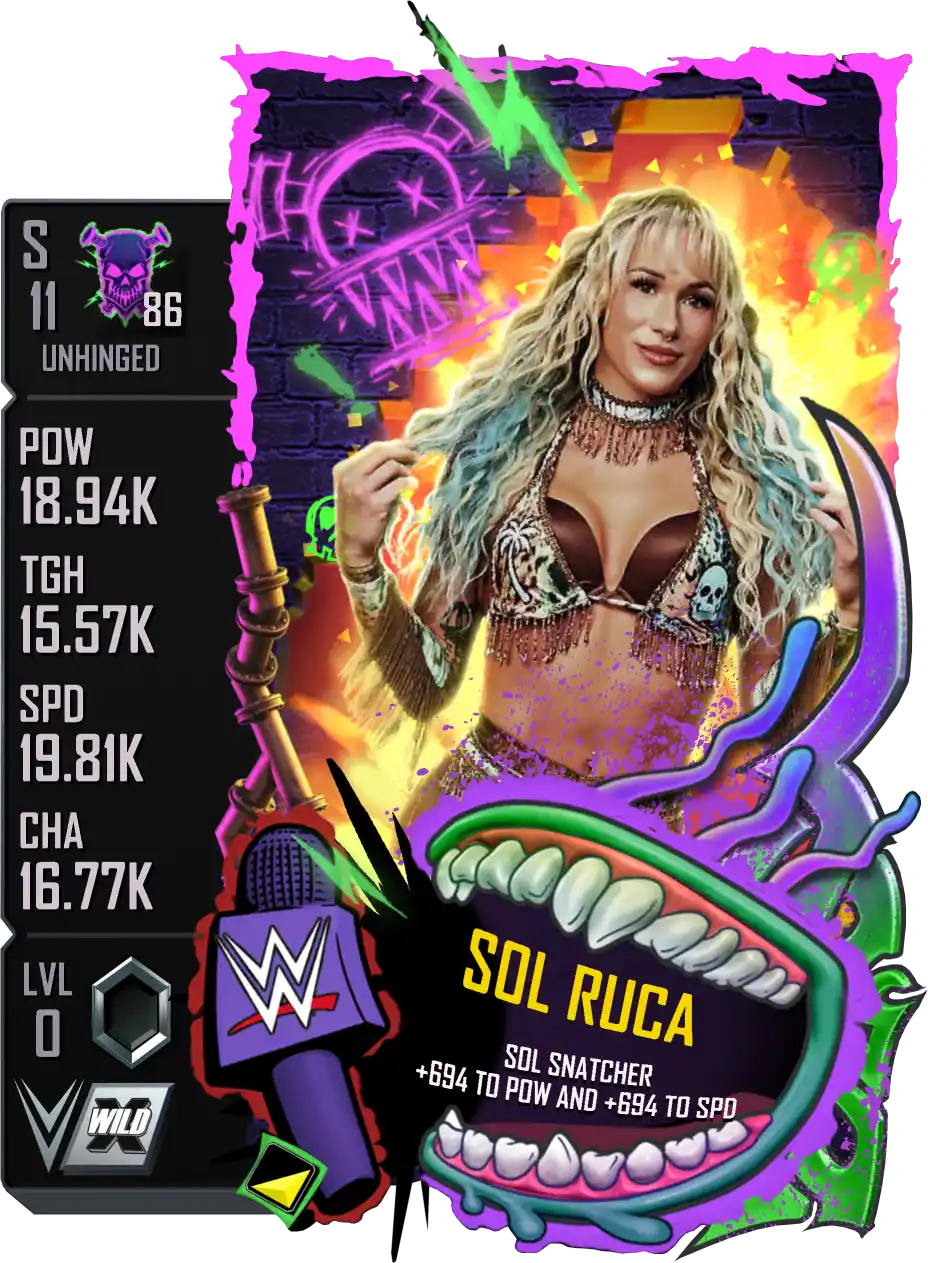 Unhinged, Sol Ruca, Standard Card from WWE Supercard