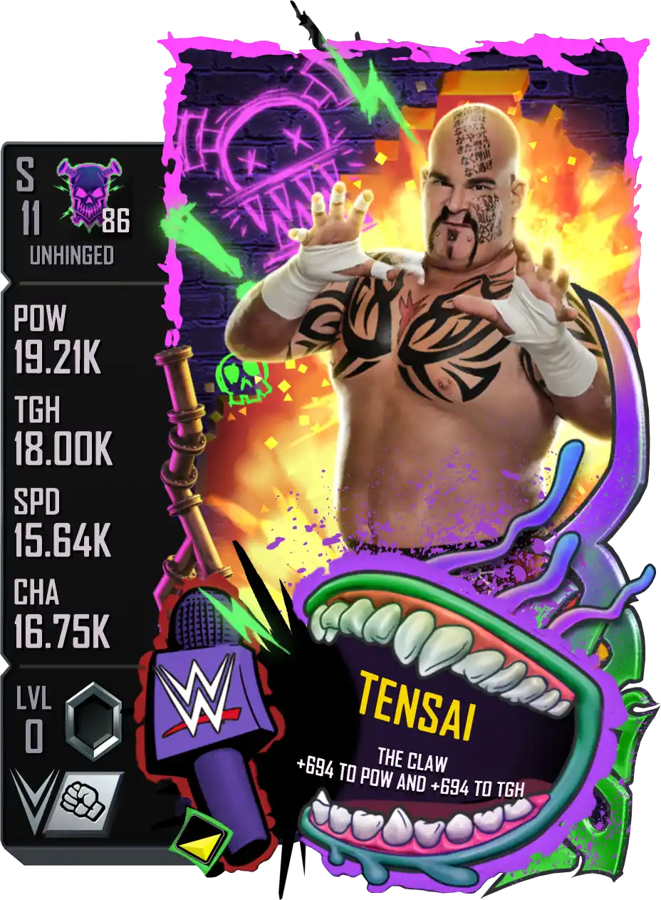 Unhinged, Tensai, Standard Card from WWE Supercard