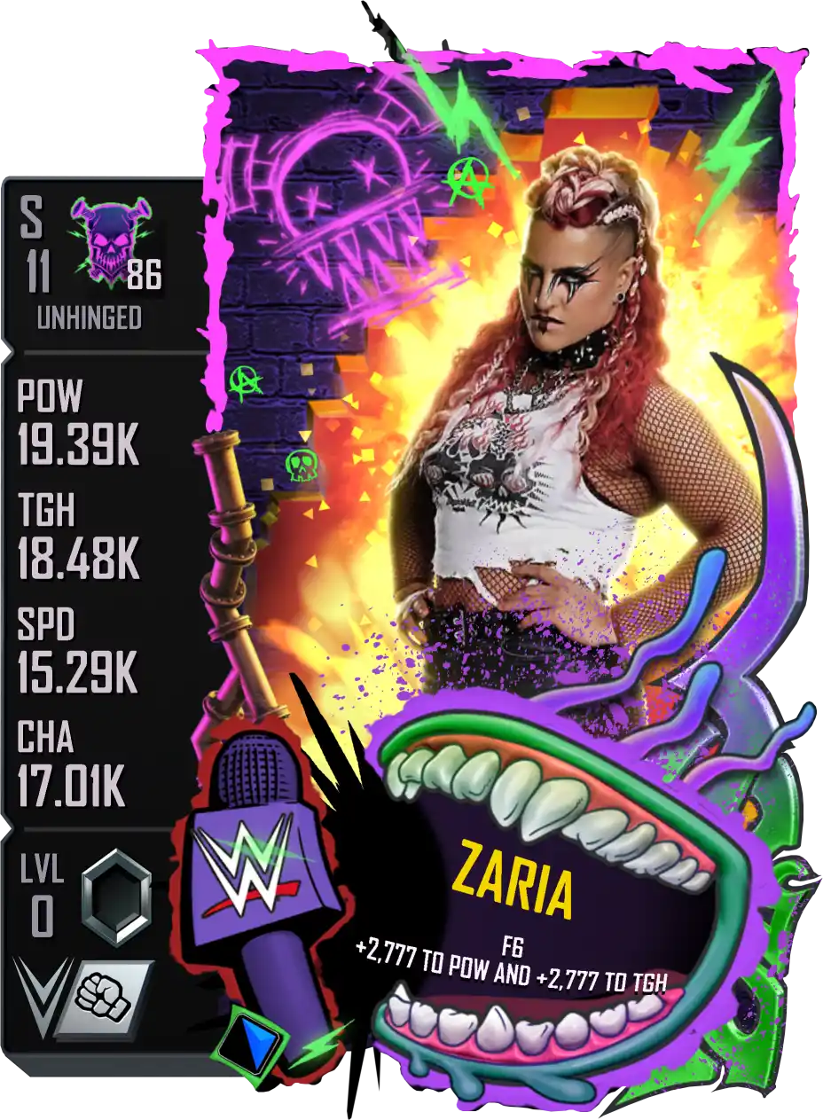 Unhinged, Zaria, Standard Card from WWE Supercard