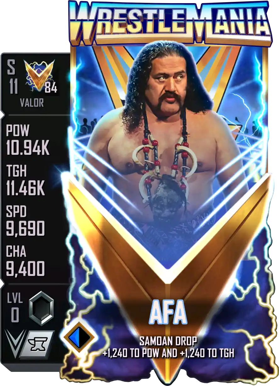 Valor, Afa, Standard Card from WWE Supercard