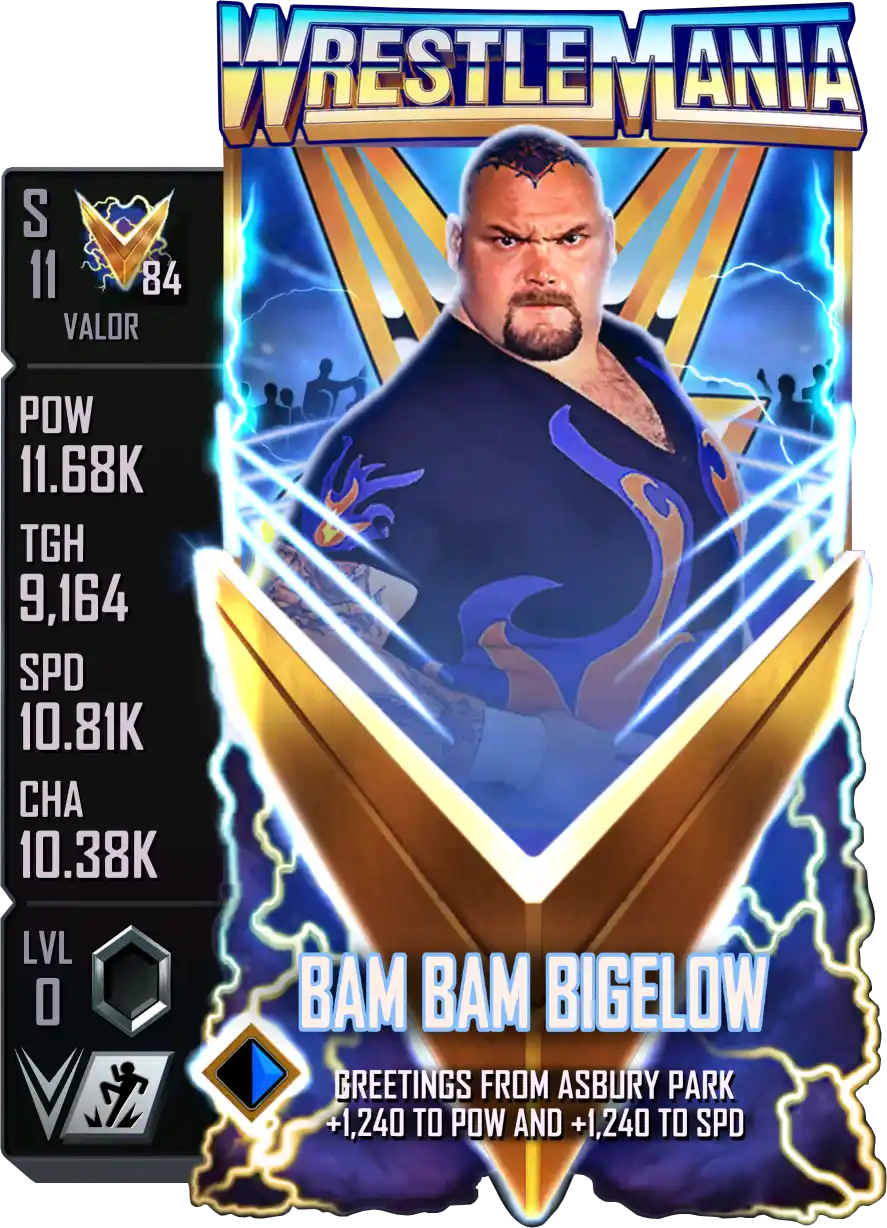 Valor, Bam Bam Bigelow, Standard Card from WWE Supercard