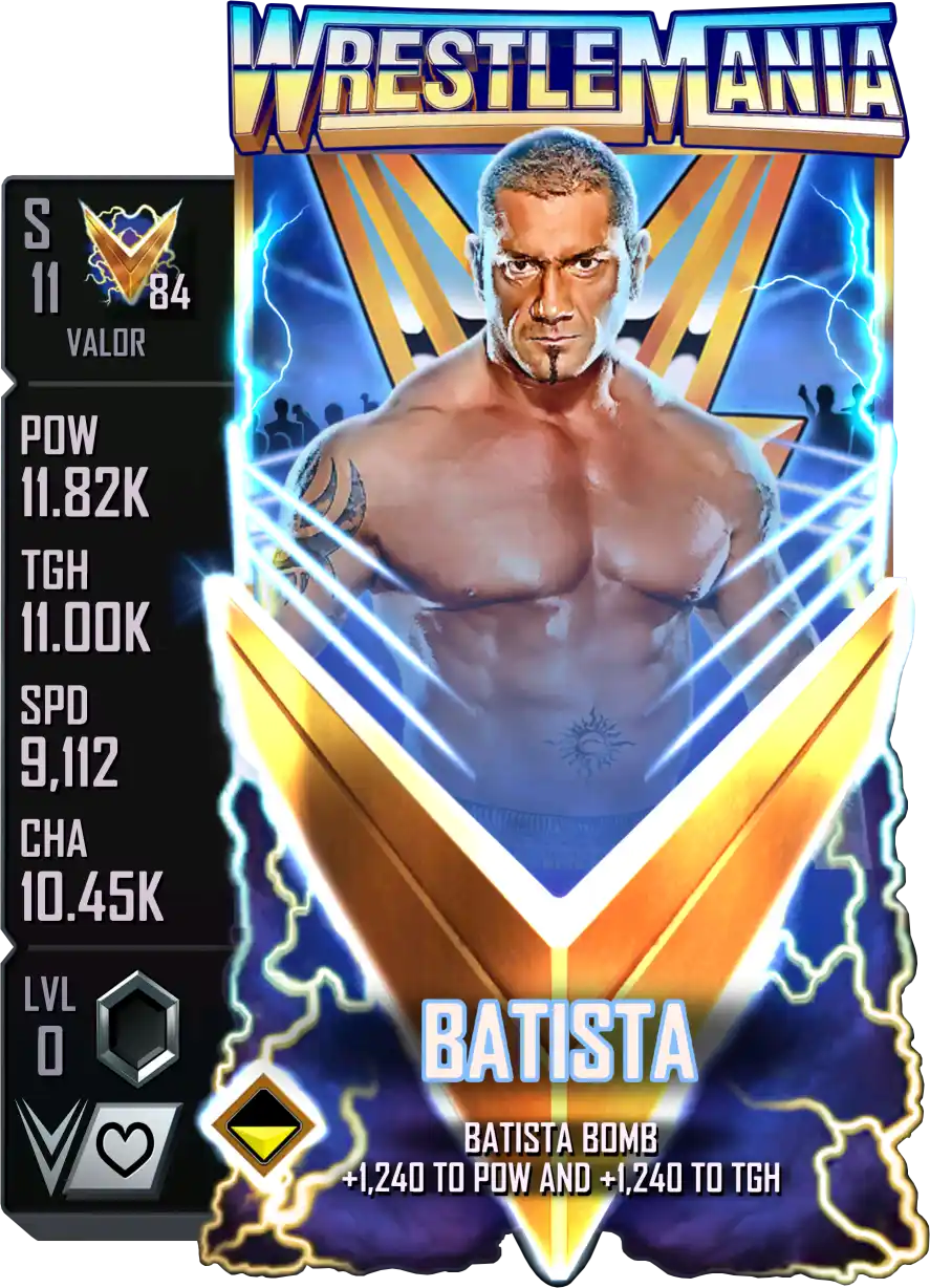 Valor, Batista, Standard Card from WWE Supercard