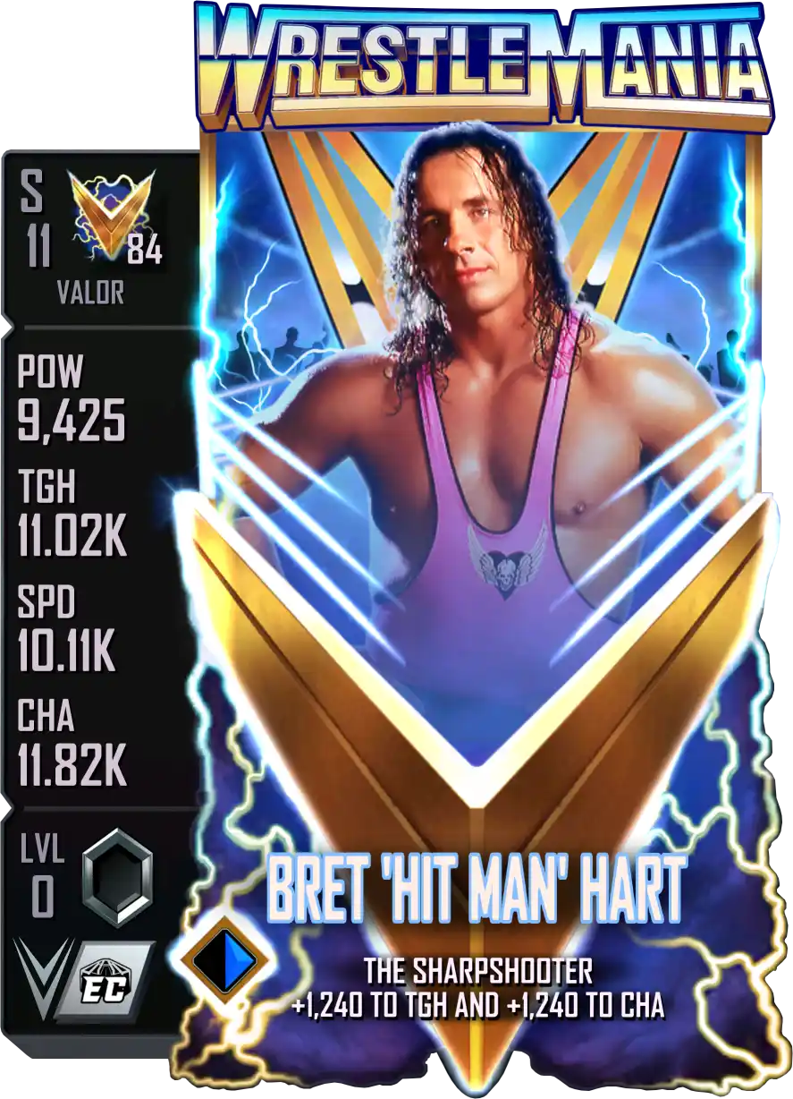 Valor, Bret Hart, Standard Card from WWE Supercard