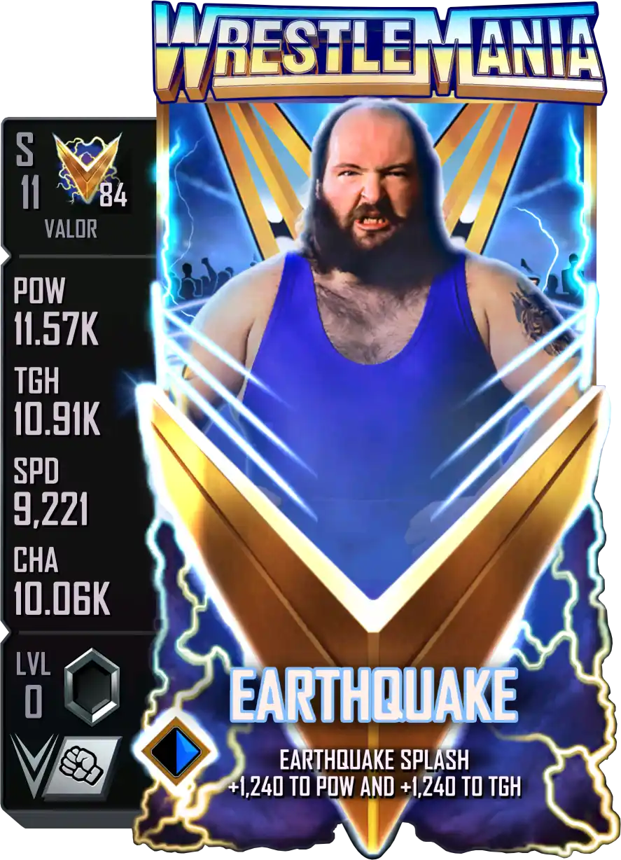 Valor, Earthquake, Standard Card from WWE Supercard