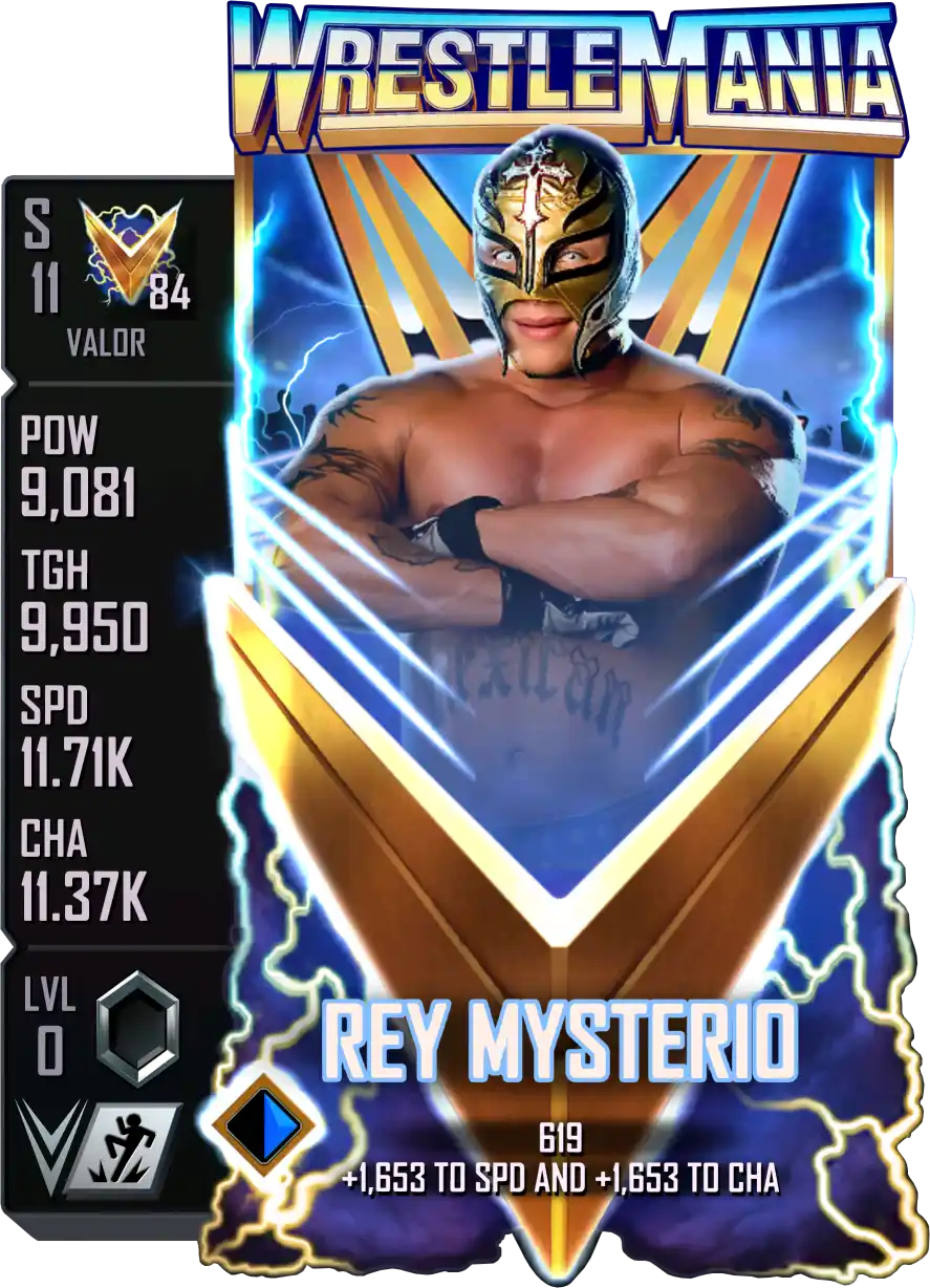 Valor, Rey Mysterio, Standard Card from WWE Supercard