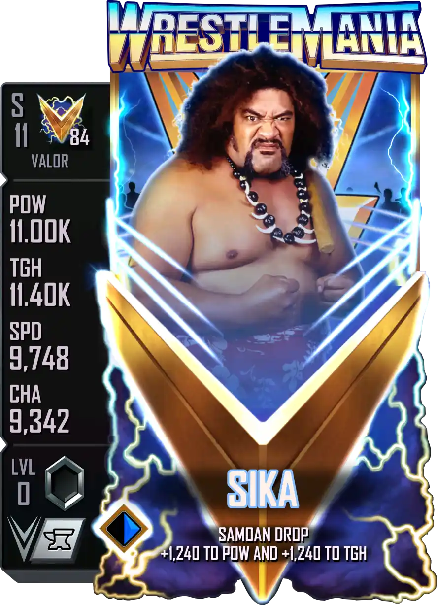Valor, Sika, Standard Card from WWE Supercard
