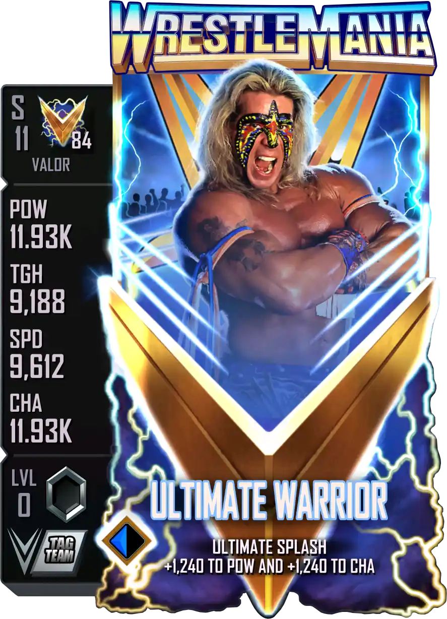 Valor, Ultimate Warrior, Standard Card from WWE Supercard