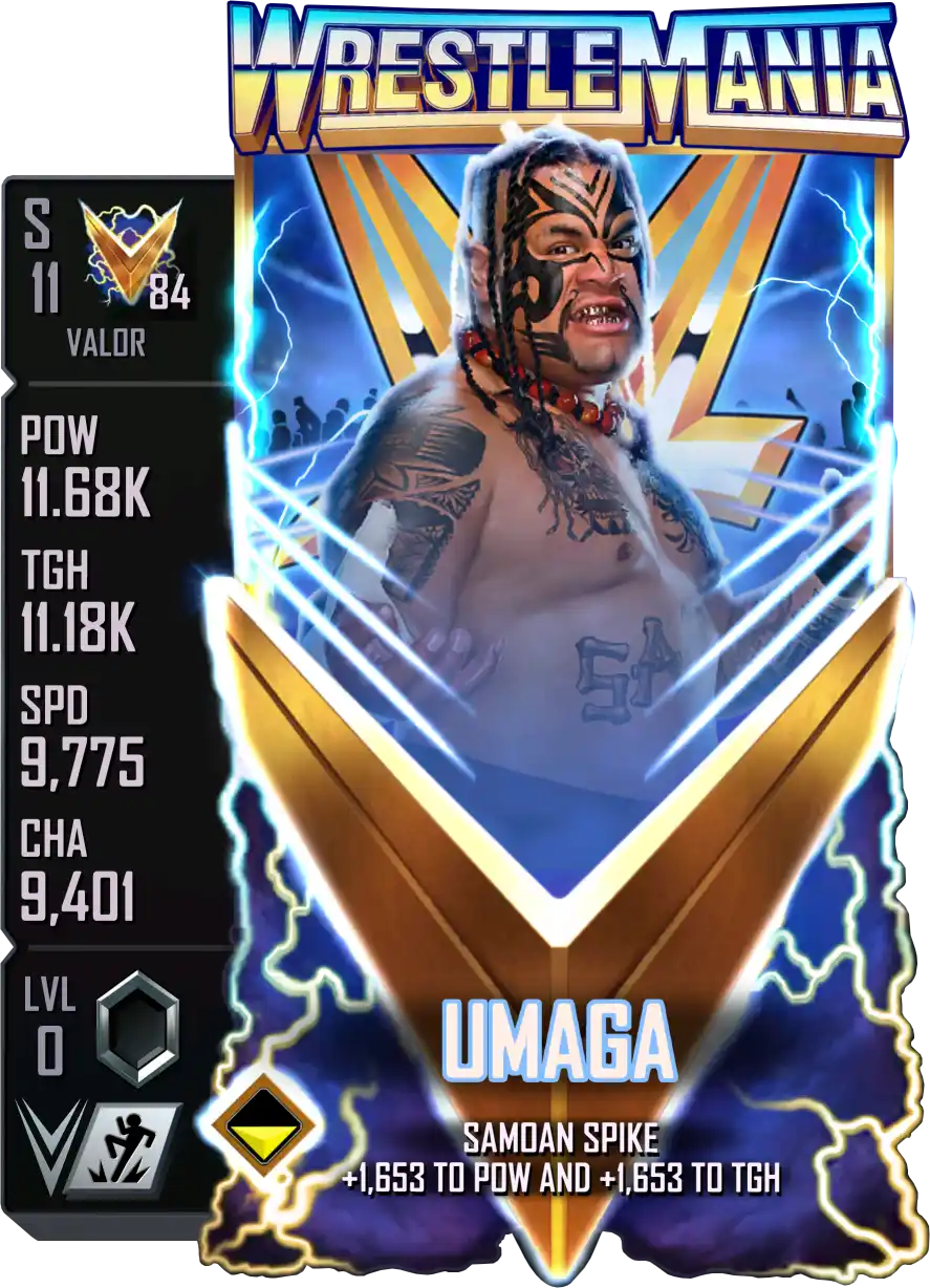 Valor, Umaga, Standard Card from WWE Supercard