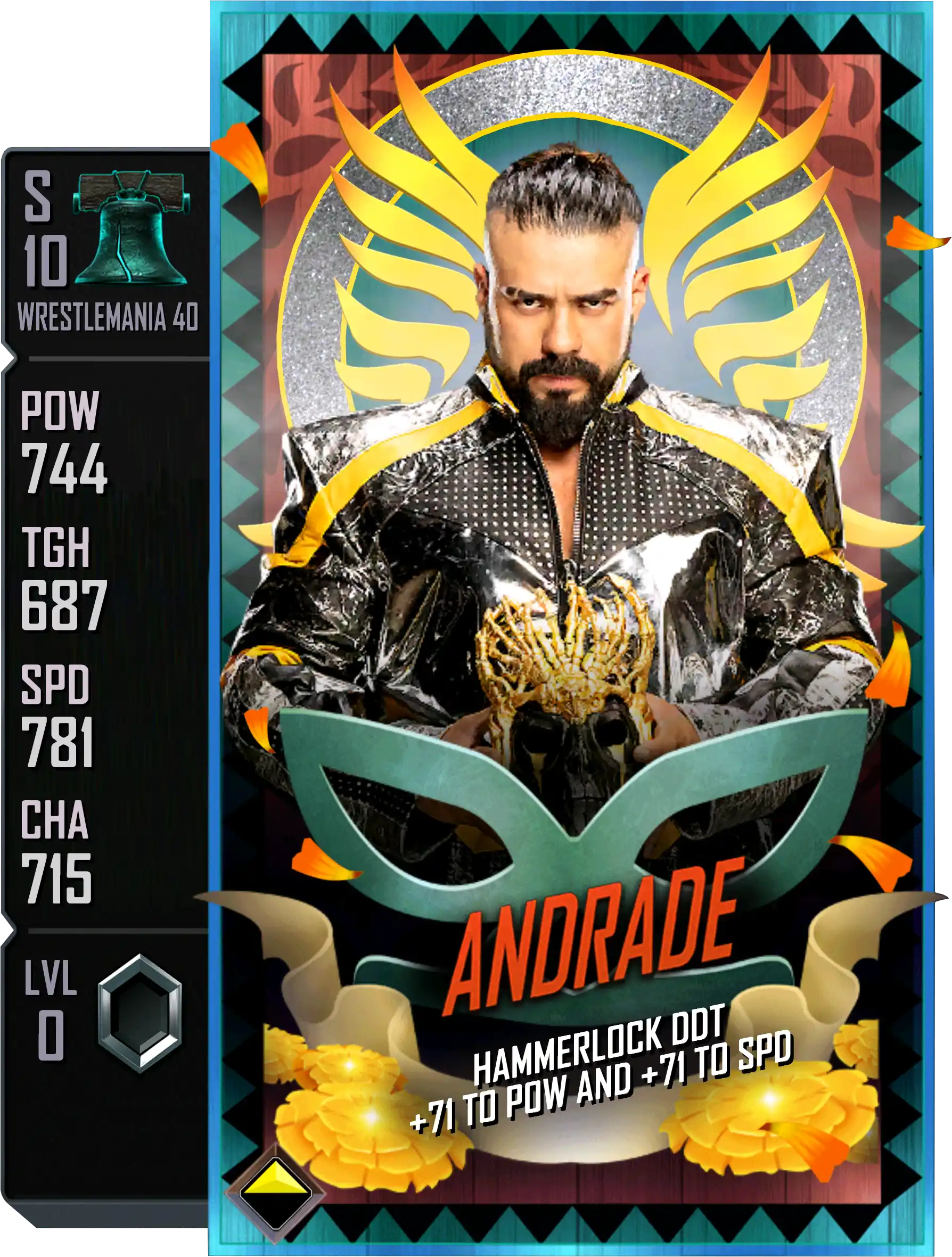 Wrestlemania 40, Andrade, SE (Special Edition) card from WWE Supercard