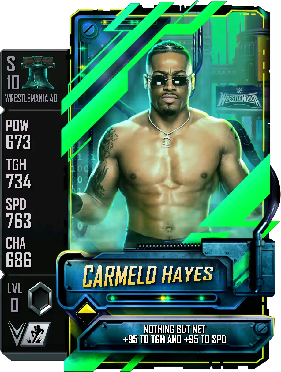 Wrestlemania 40, Carmelo Hayes, Fusion Seasonal Spring card from WWE Supercard