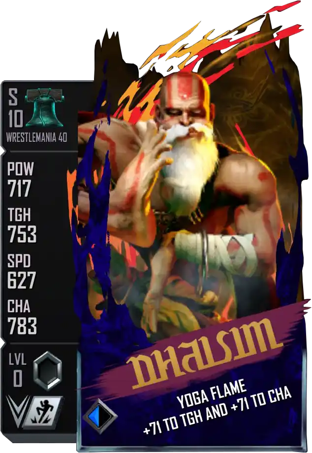 Wrestlemania 40, Dhalsim, SE (Special Edition) card from WWE Supercard