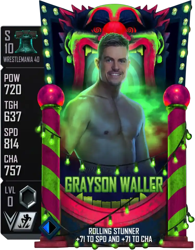 Wrestlemania 40, Grayson Waller, Fusion Seasonal Summer card from WWE Supercard