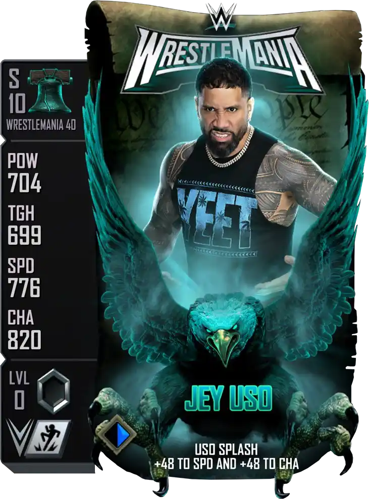 Wrestlemania 40, Jey Uso, Heroic Event card from WWE Supercard