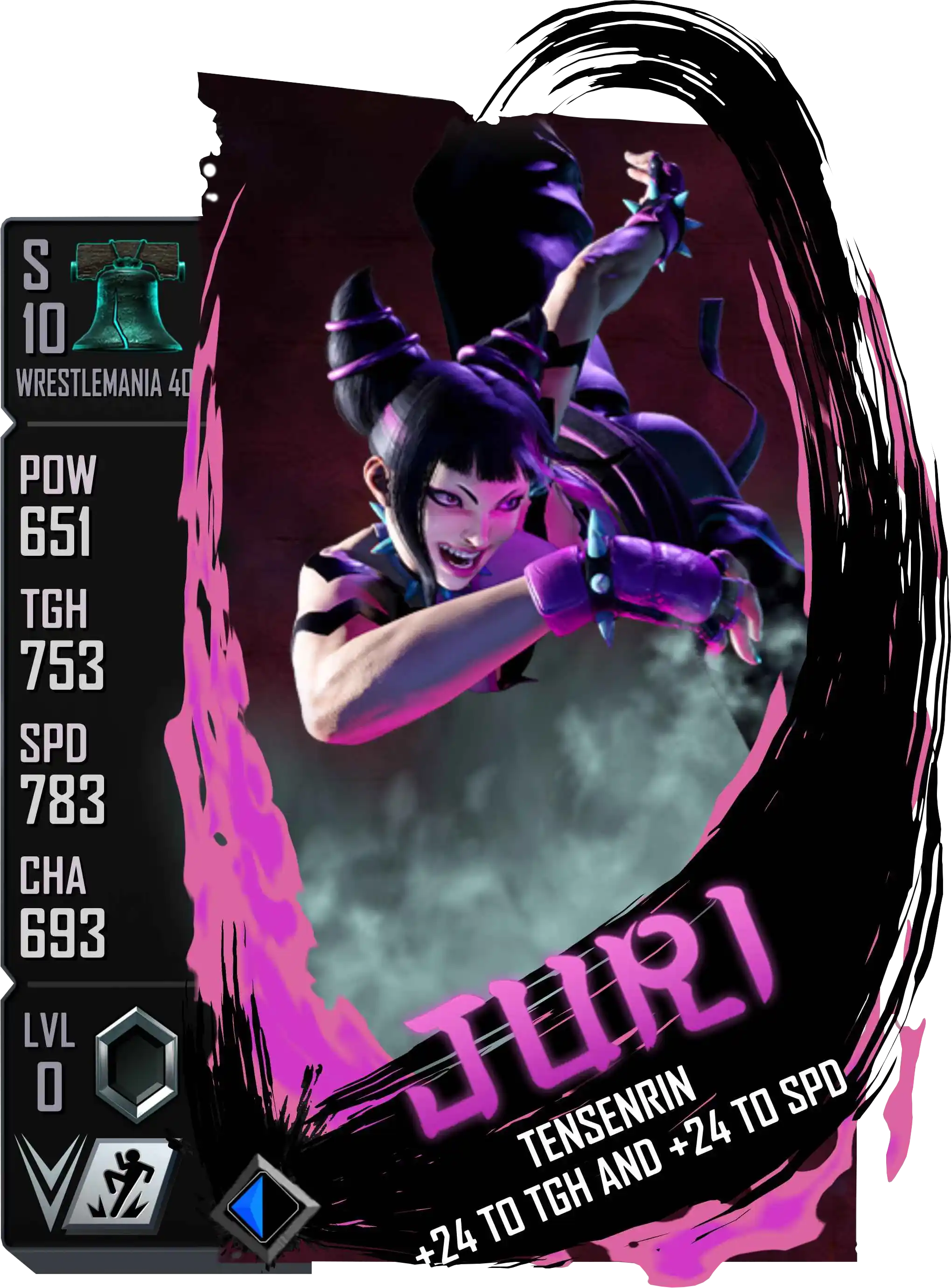 Wrestlemania 40, Juri, SE (Special Edition) card from WWE Supercard