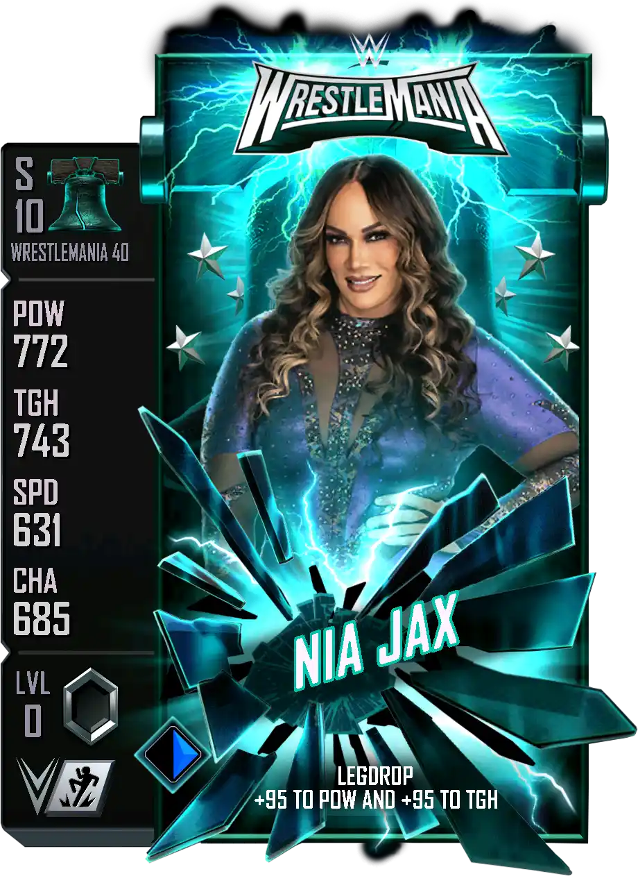 Wrestlemania 40, Nia Jax, Fusion card from WWE Supercard
